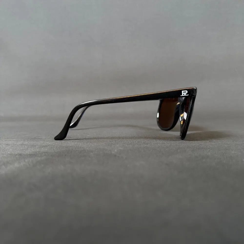 Vuarnet 002 Black Pouilloux Brown Lens Vintage Sunglasses France W CASE